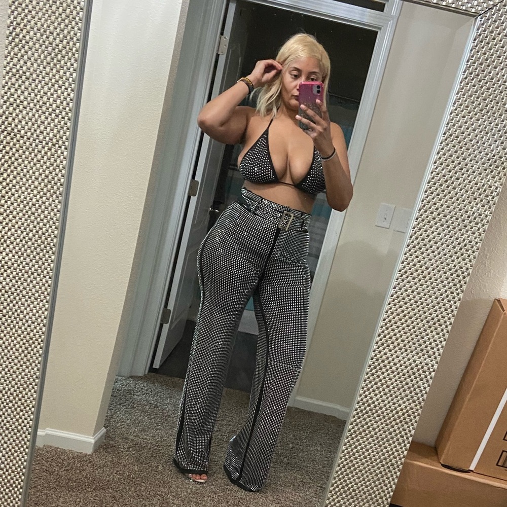 Two piece bling pants set